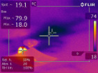 moisture found with infrared camera
